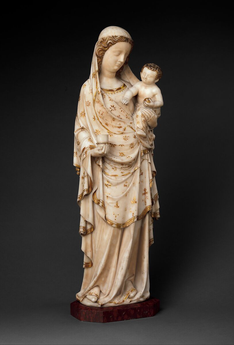 Virgin and Child, Marble, gilding, French