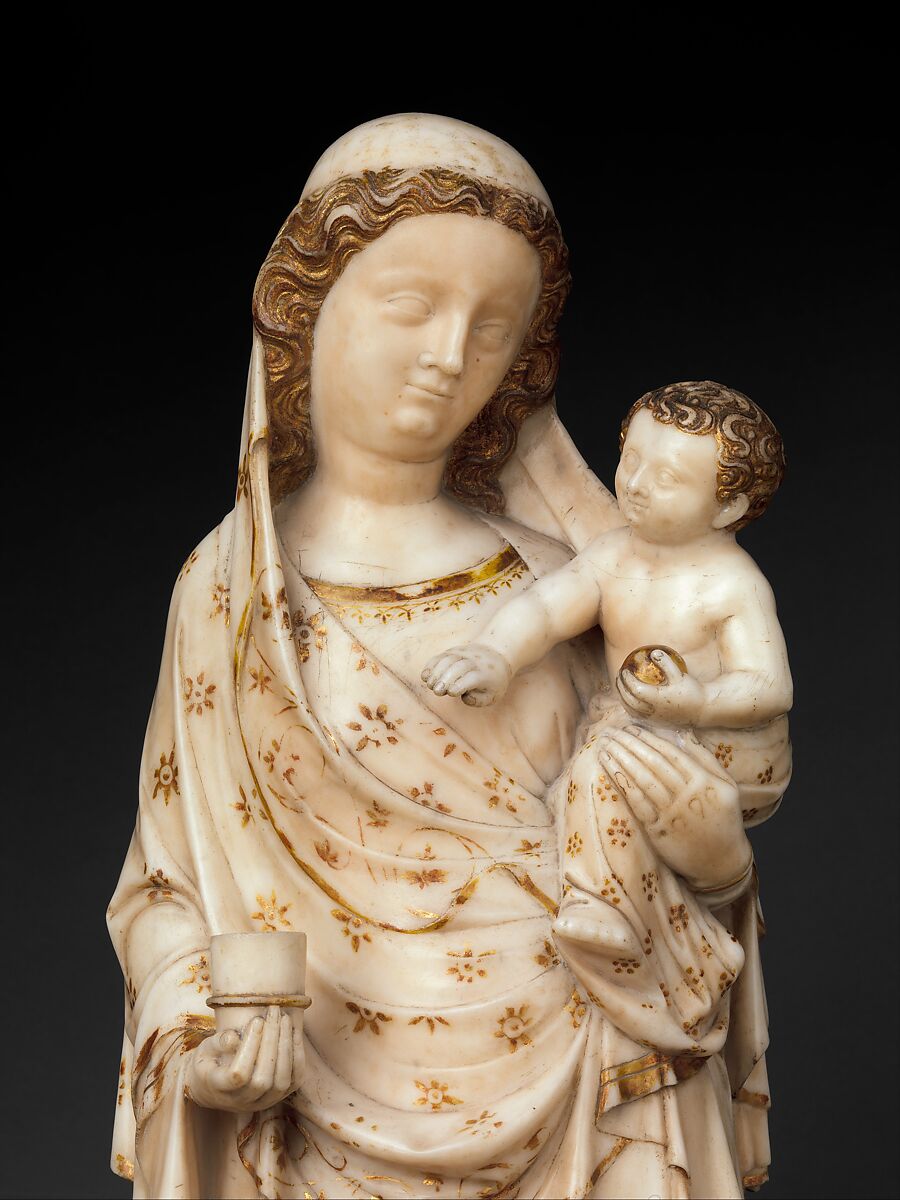 Virgin and Child, Marble, gilding, French