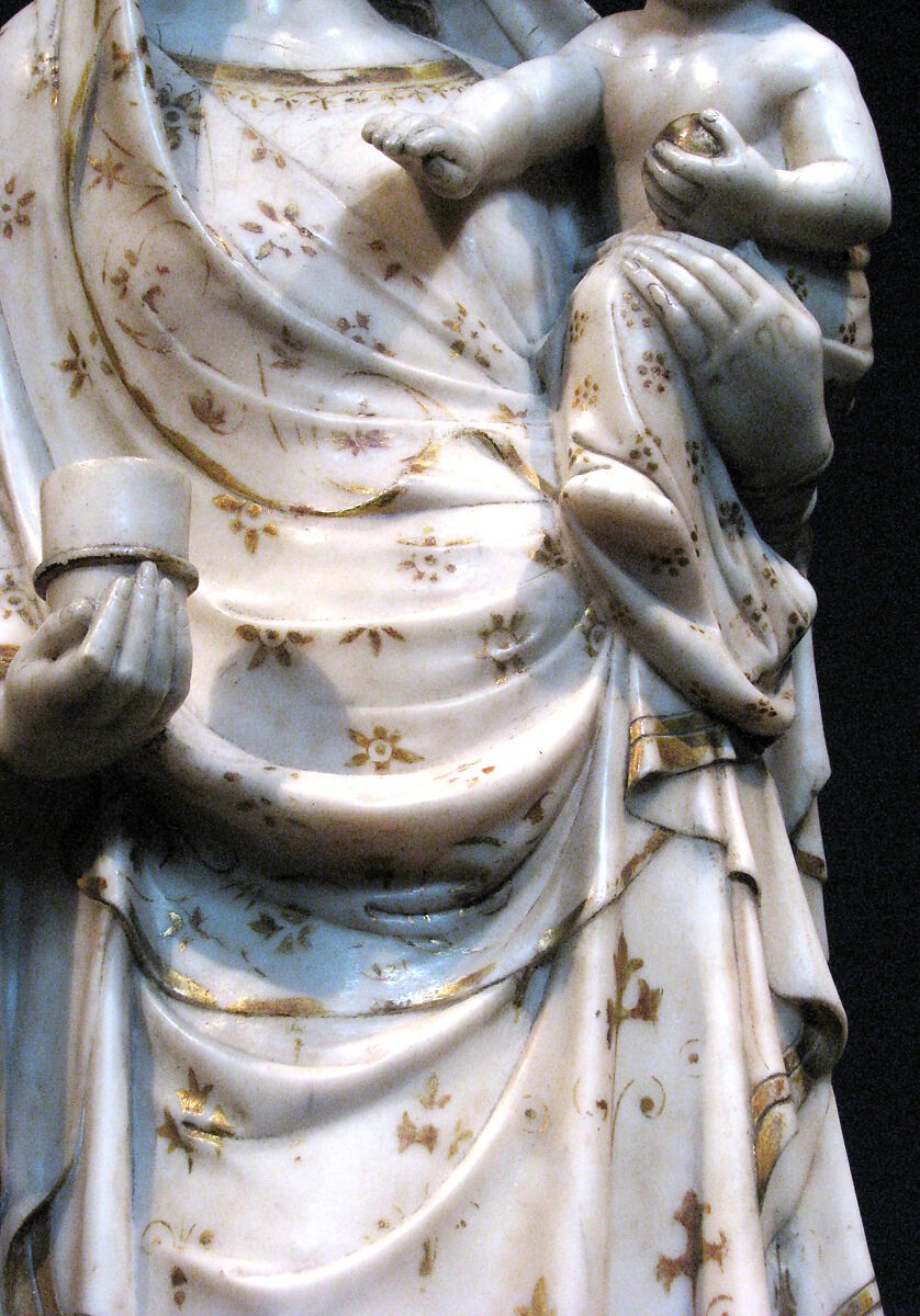 Virgin and Child, Marble, gilding, French
