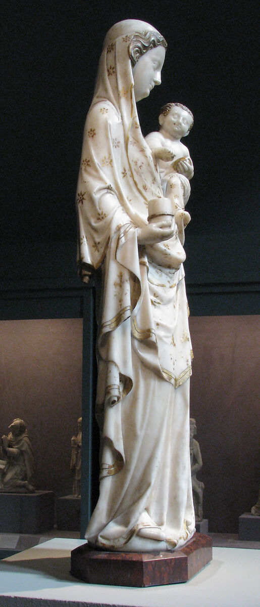 Virgin and Child, Marble, gilding, French