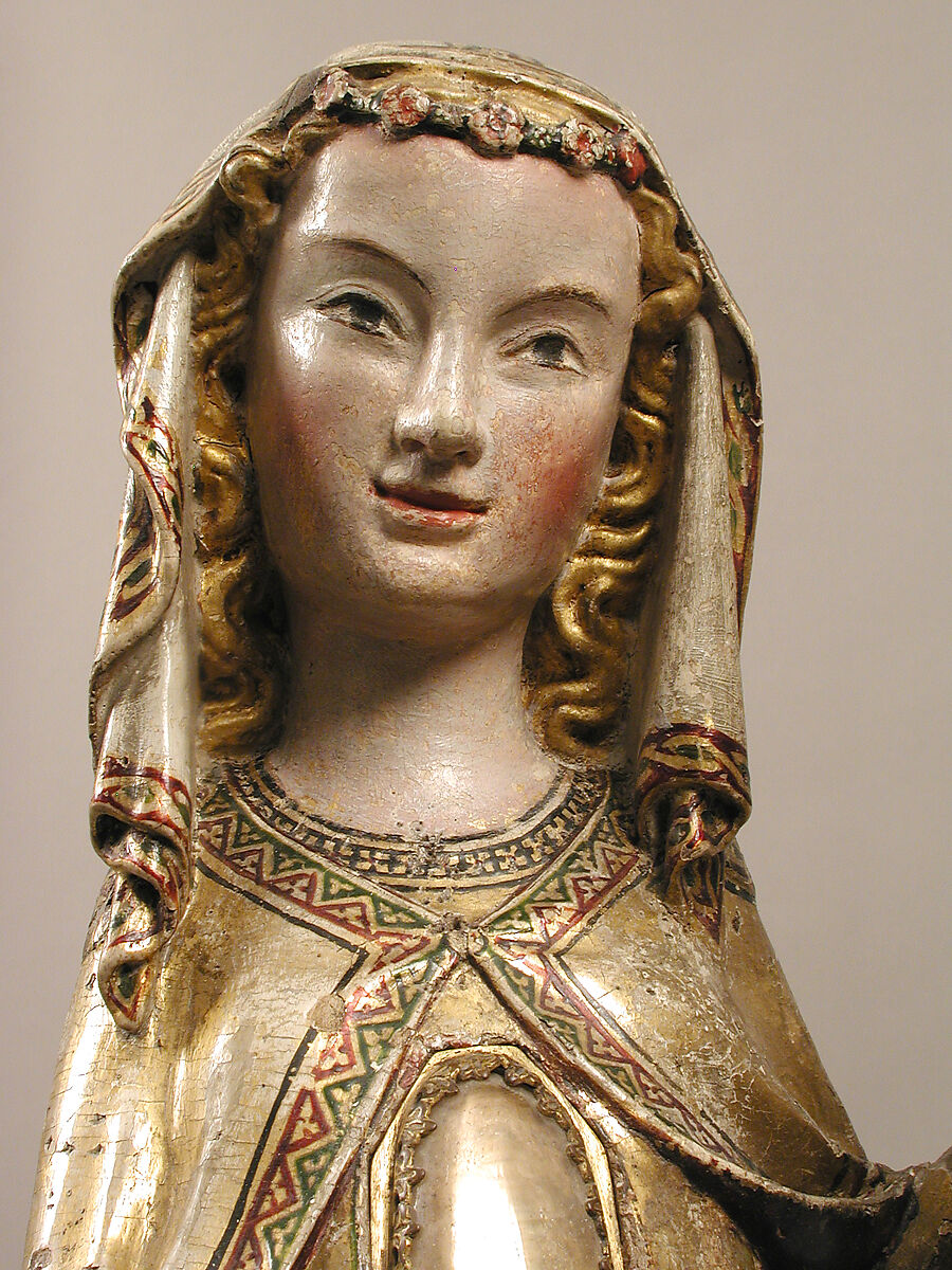 The Visitation, Attributed to Master Heinrich of Constance (German, active in Constance, ca. 1300), Walnut, paint, gilding, rock-crystal cabochons inset in gilded-silver mounts, German