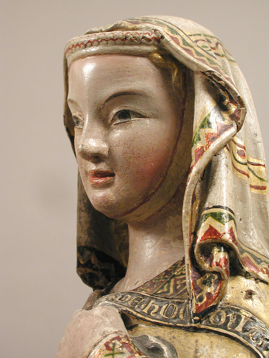 The Visitation, Attributed to Master Heinrich of Constance (German, active in Constance, ca. 1300), Walnut, paint, gilding, rock-crystal cabochons inset in gilded-silver mounts, German