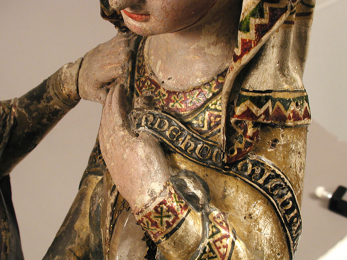 The Visitation, Attributed to Master Heinrich of Constance (German, active in Constance, ca. 1300), Walnut, paint, gilding, rock-crystal cabochons inset in gilded-silver mounts, German