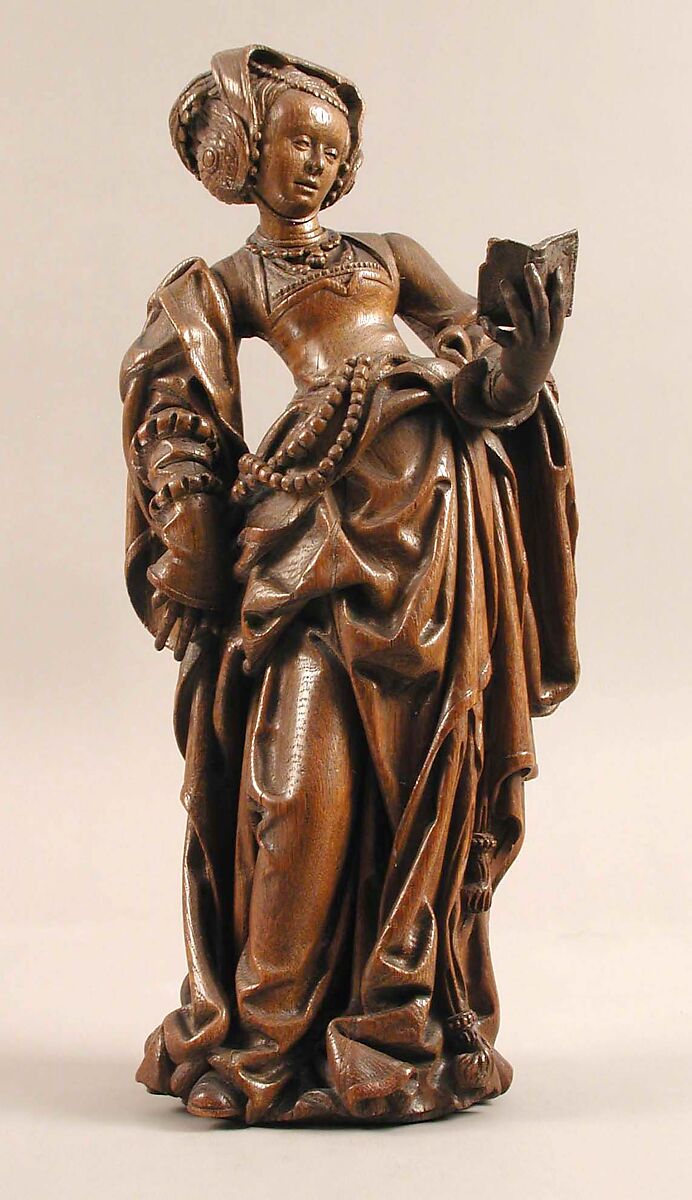 Female Saint with a Book, Oak, German 