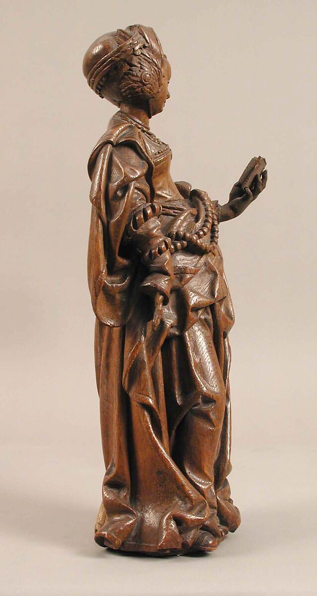 Female Saint with a Book, Oak, German