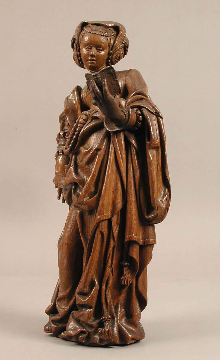 Female Saint with a Book, Oak, German