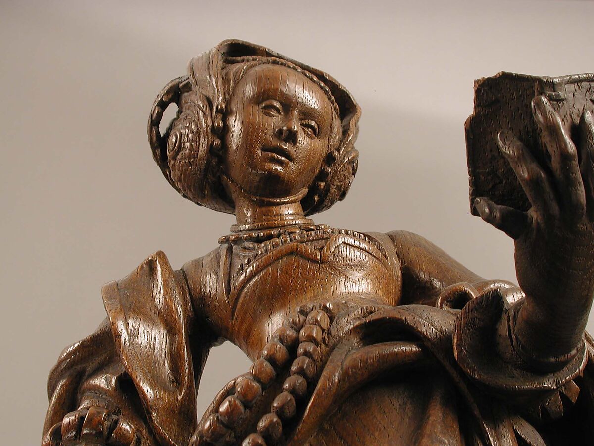 Female Saint with a Book, Oak, German
