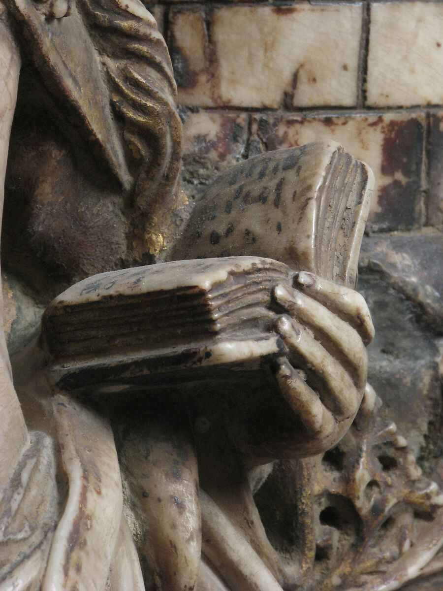 Saint Barbara, School of Troyes, Marble, trace of polychromy and gilding, French