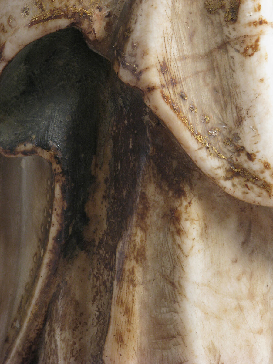 Saint Barbara, School of Troyes, Marble, trace of polychromy and gilding, French