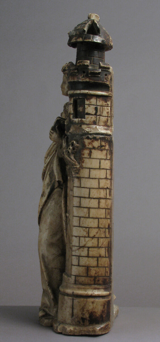 Saint Barbara, School of Troyes, Marble, trace of polychromy and gilding, French