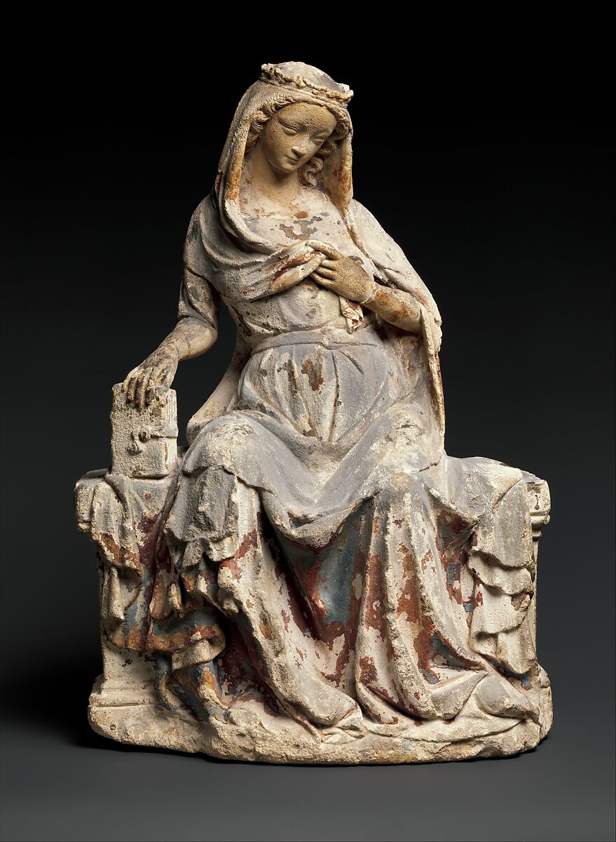 Virgin of the Annunciation, Limestone, traces of paint, French 
