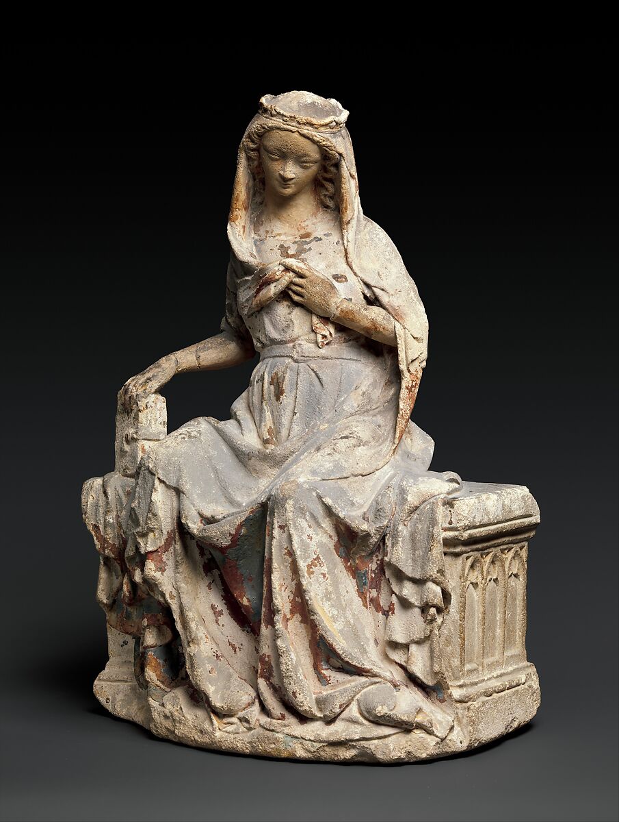 Virgin of the Annunciation, Limestone, traces of paint, French