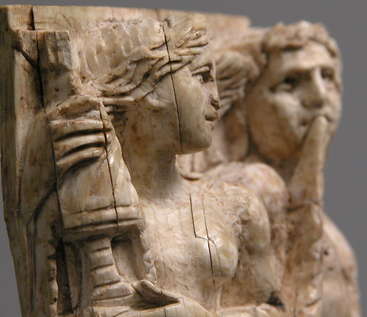 Bone Carving, Possibly of a Dionysiac Revel, Elephant ivory, Byzantine