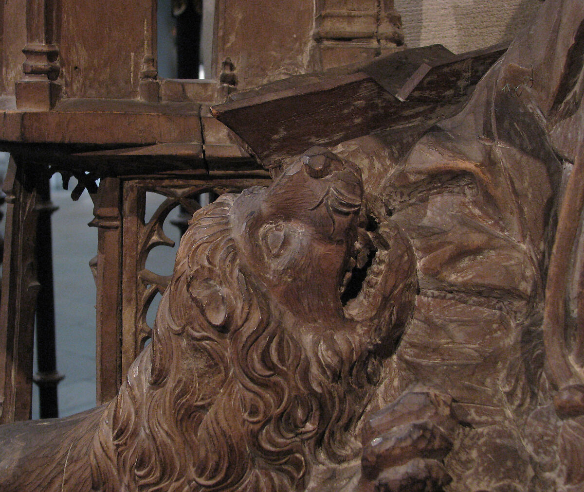 Saint Jerome at His Study, Wood, traces of paint, North Spanish