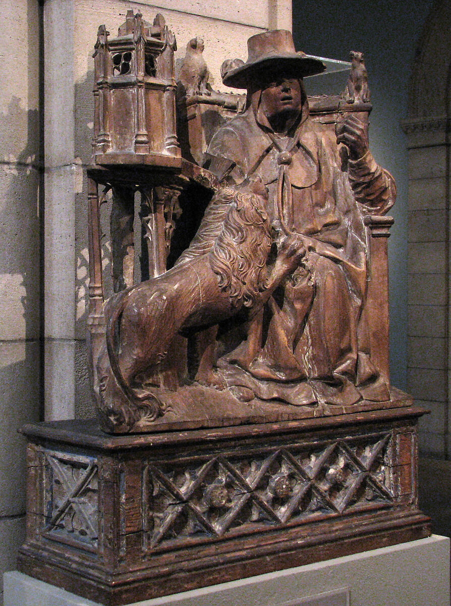 Saint Jerome at His Study, Wood, traces of paint, North Spanish