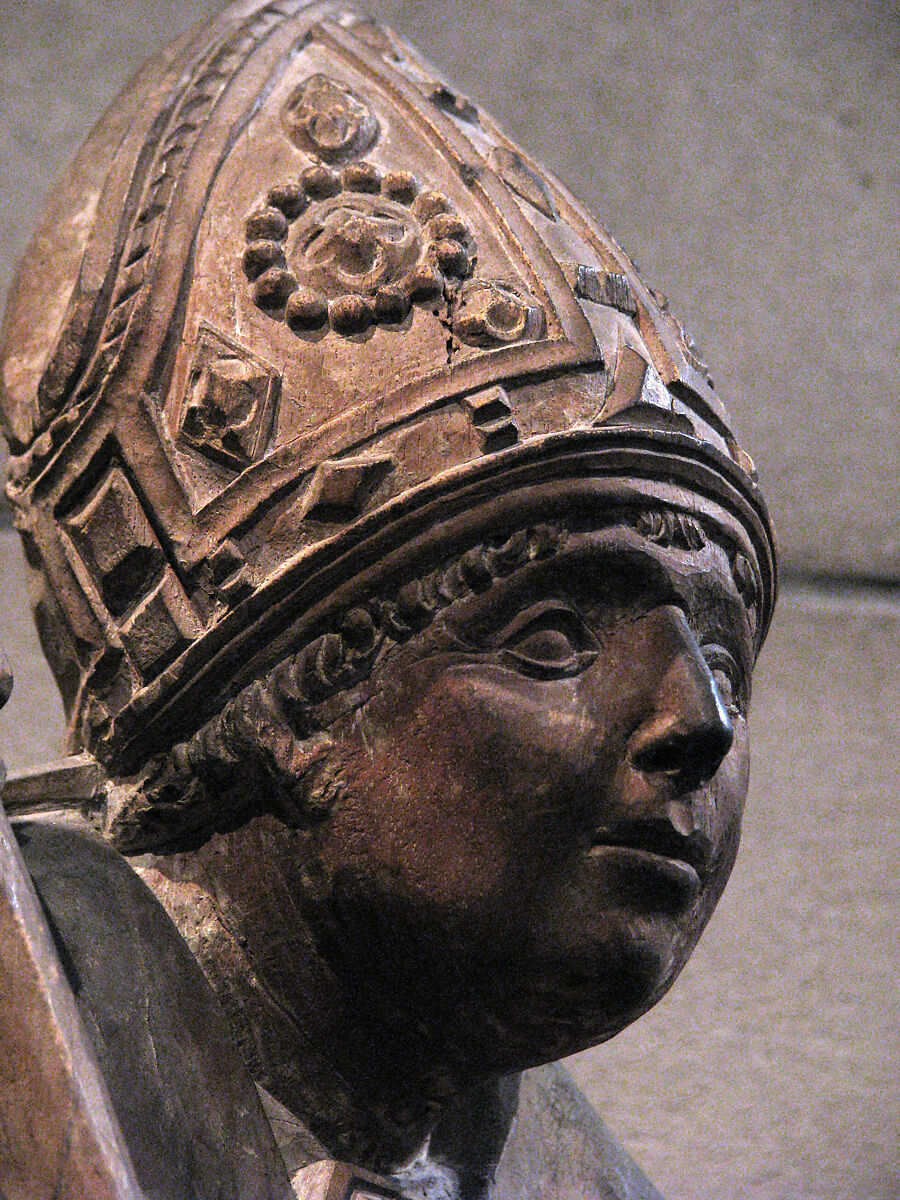 Saint Ambrose in His Study, Wood with traces of paint, North Spanish