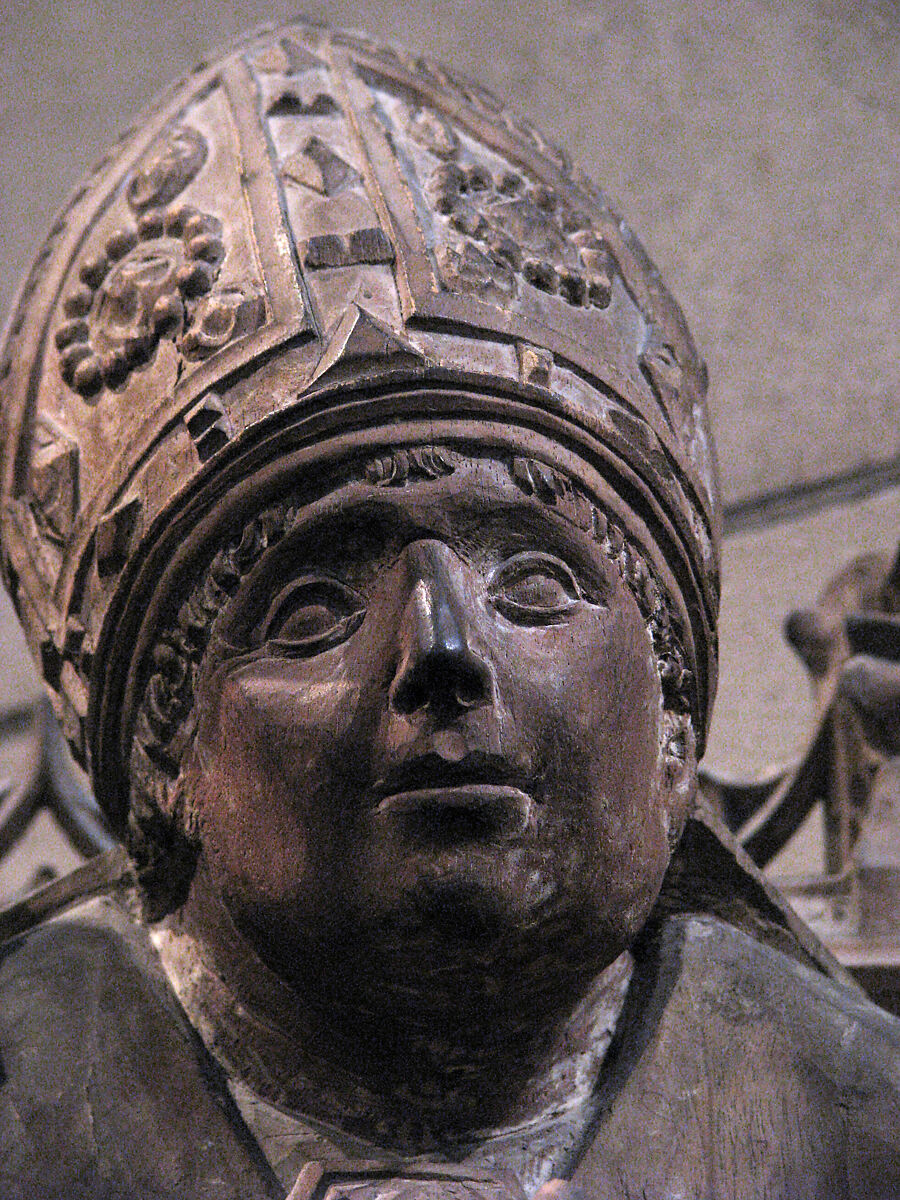 Saint Ambrose in His Study, Wood with traces of paint, North Spanish