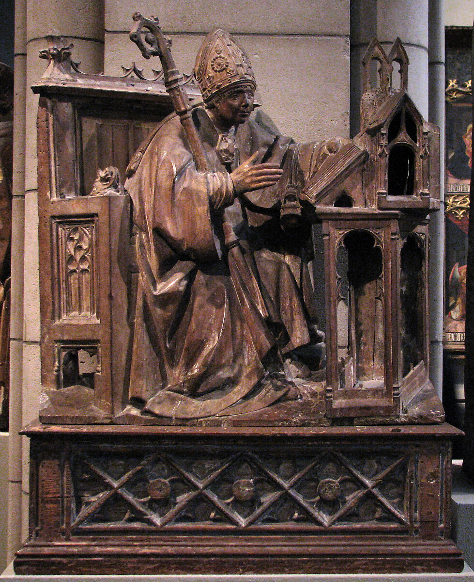 Saint Ambrose in His Study, Wood with traces of paint, North Spanish 