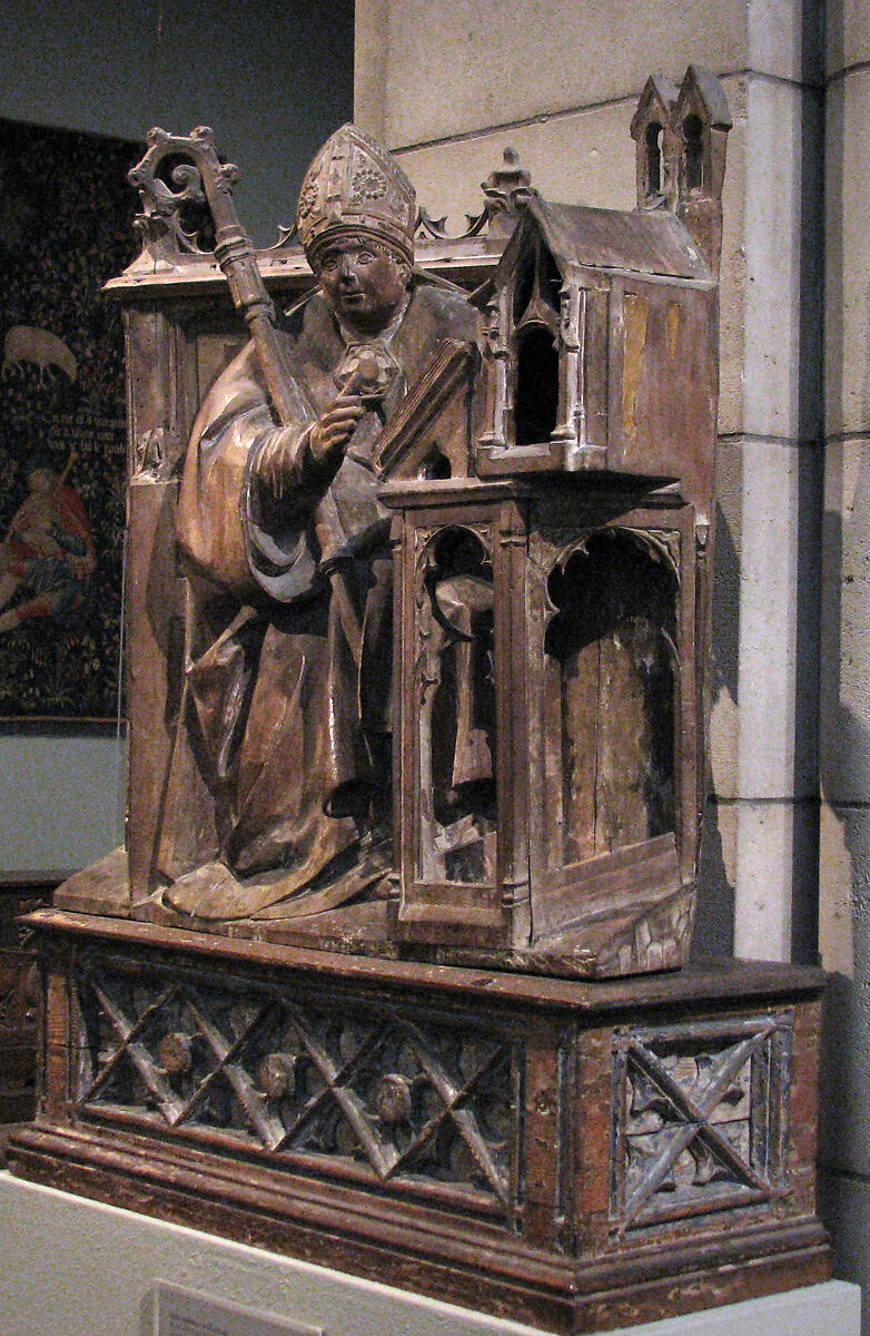 Saint Ambrose in His Study, Wood with traces of paint, North Spanish