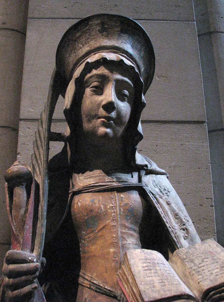 Saint Savina of Troyes or Saint Syra, Limestone with paint and gilding, French