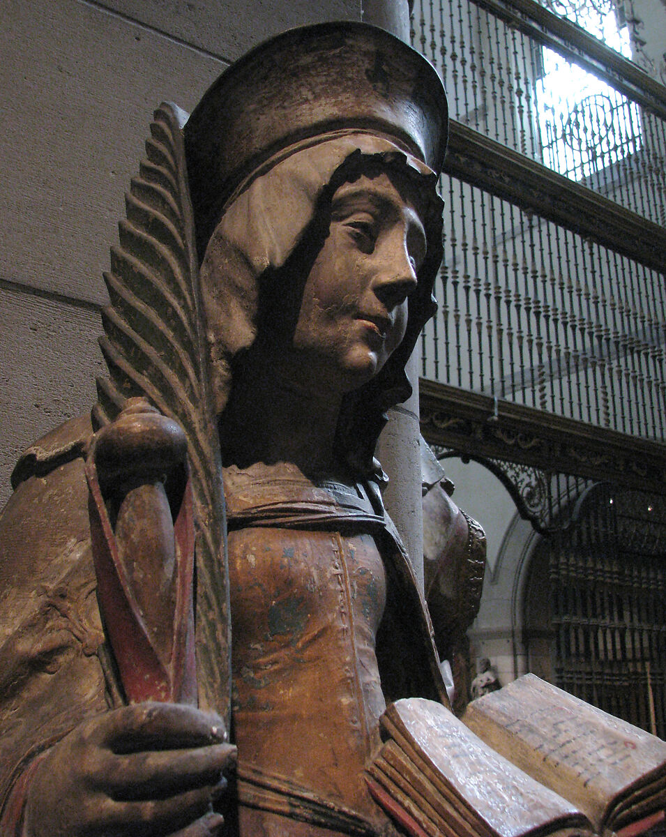 Saint Savina of Troyes or Saint Syra, Limestone with paint and gilding, French