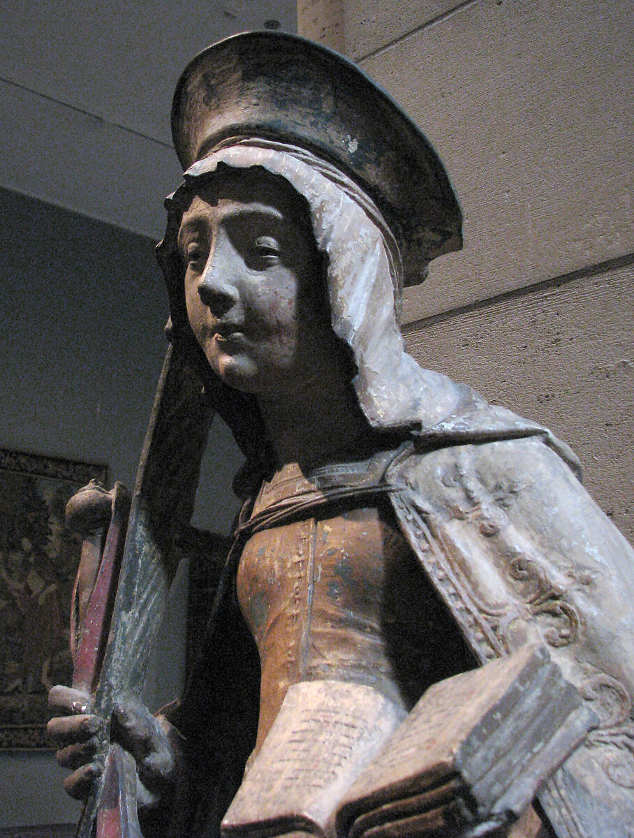Saint Savina of Troyes or Saint Syra, Limestone with paint and gilding, French