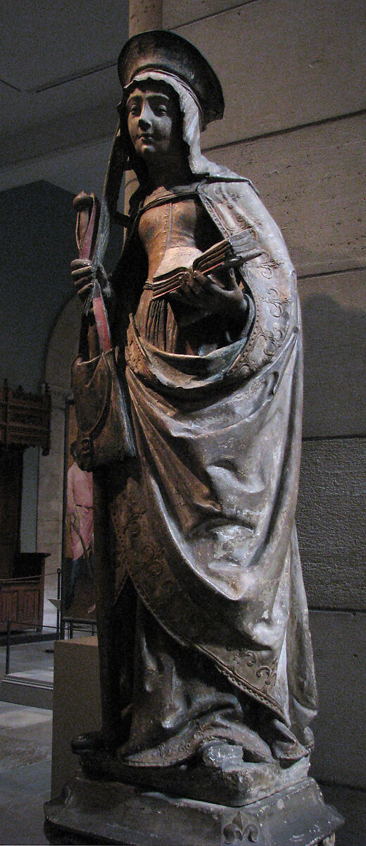 Saint Savina of Troyes or Saint Syra, Limestone with paint and gilding, French