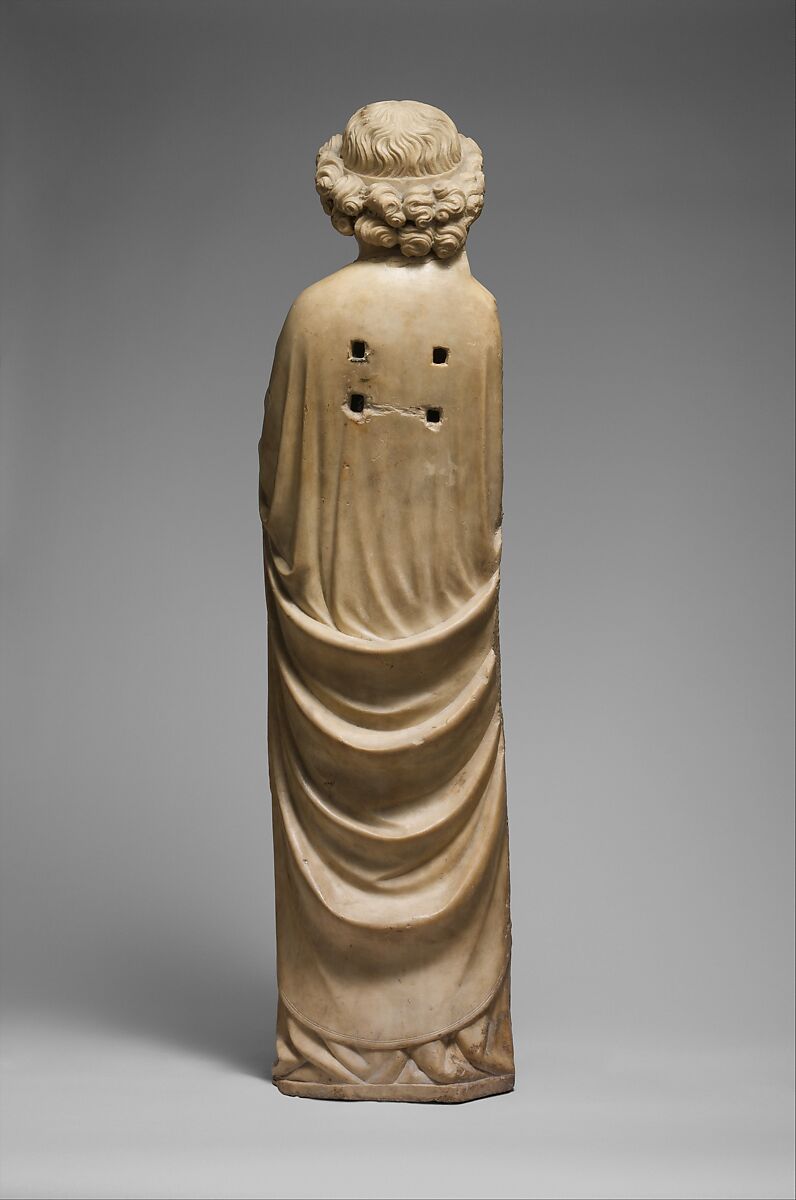 Adoring Angel, Piero di Giovanni Tedesco (Italian, died ca. 1402), Marble (Carrara marble), Central Italian