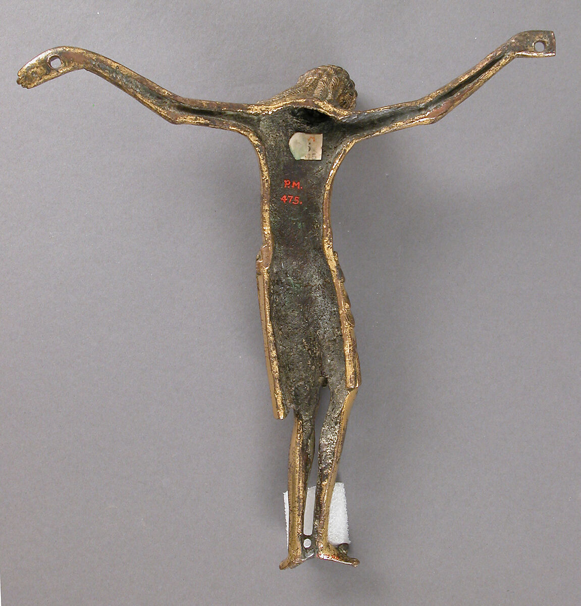 Crucified Christ, Copper alloy, cast and gilt, French or British