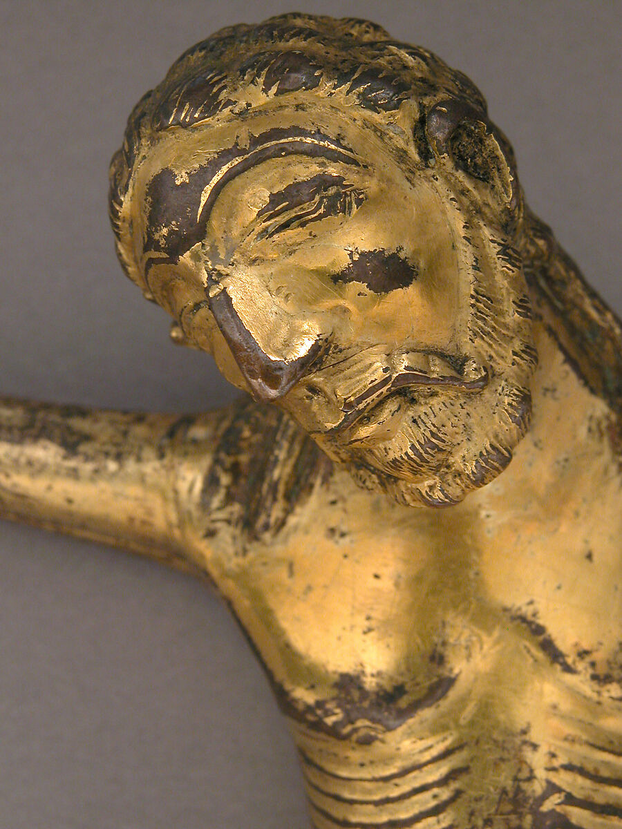 Crucified Christ, Copper alloy, cast and gilt, French or British