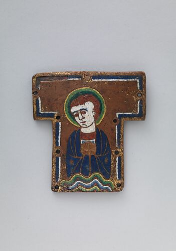 Plaque from a Cross with a Saint or Angel Holding the Host