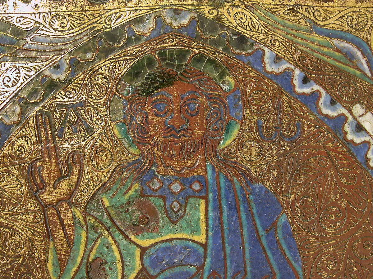 Plaque of Christ in Majesty, Champlevé enamel, copper, French
