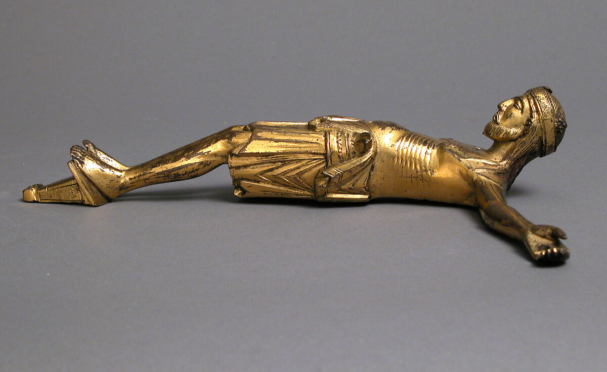 Crucified Christ, Copper alloy, gilt, French