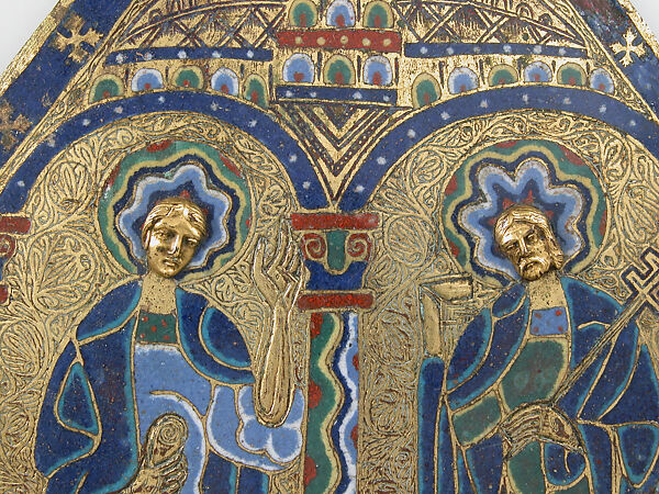 Plaque from a Chasse, Champlevé enamel, copper, French