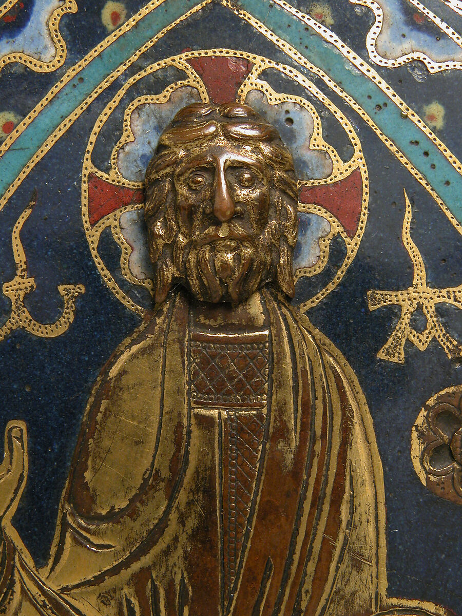 Plaque with Christ in Majesty, Champlevé enamel, copper, French