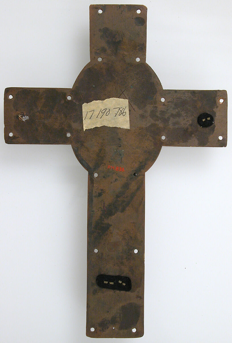 Crucifix, Champlevé enamel and gilded copper, French