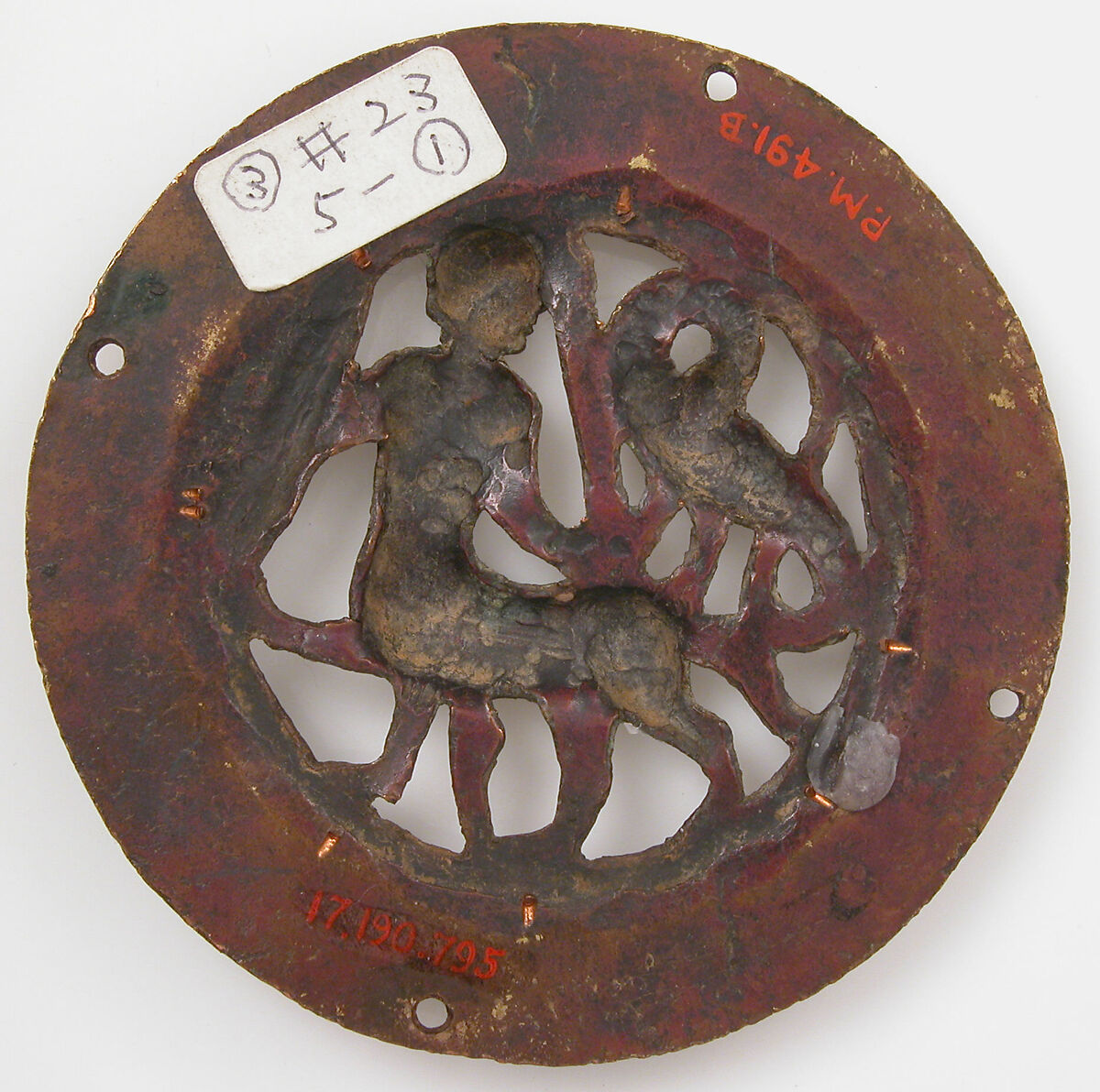 Medallion, Copper, champlevé enamel, French
