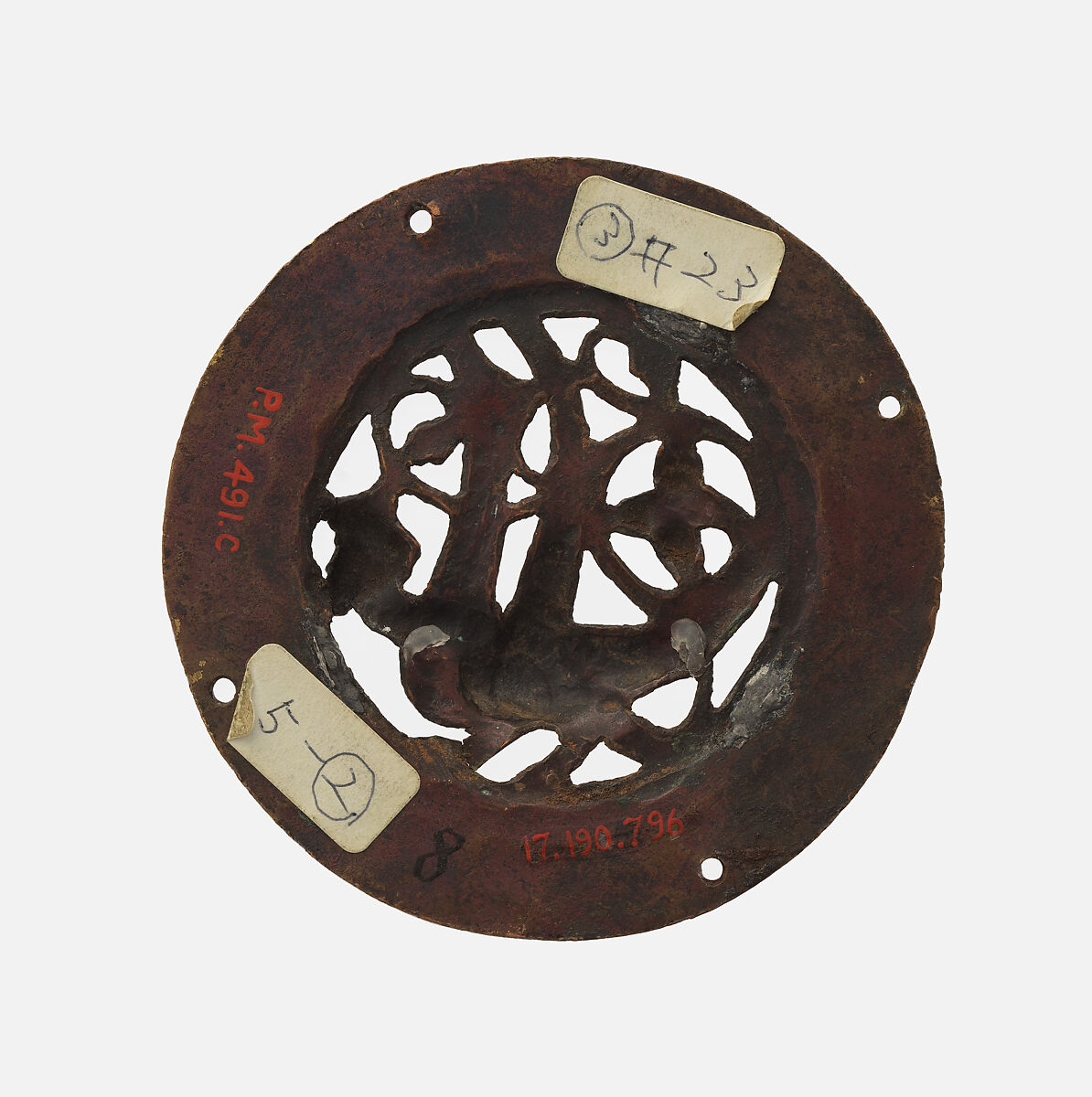 Medallion, Copper, champlevé enamel, French