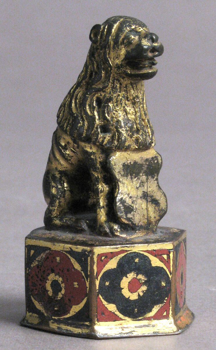 Seal, Champlevé enamel, copper-gilt, French or Italian 