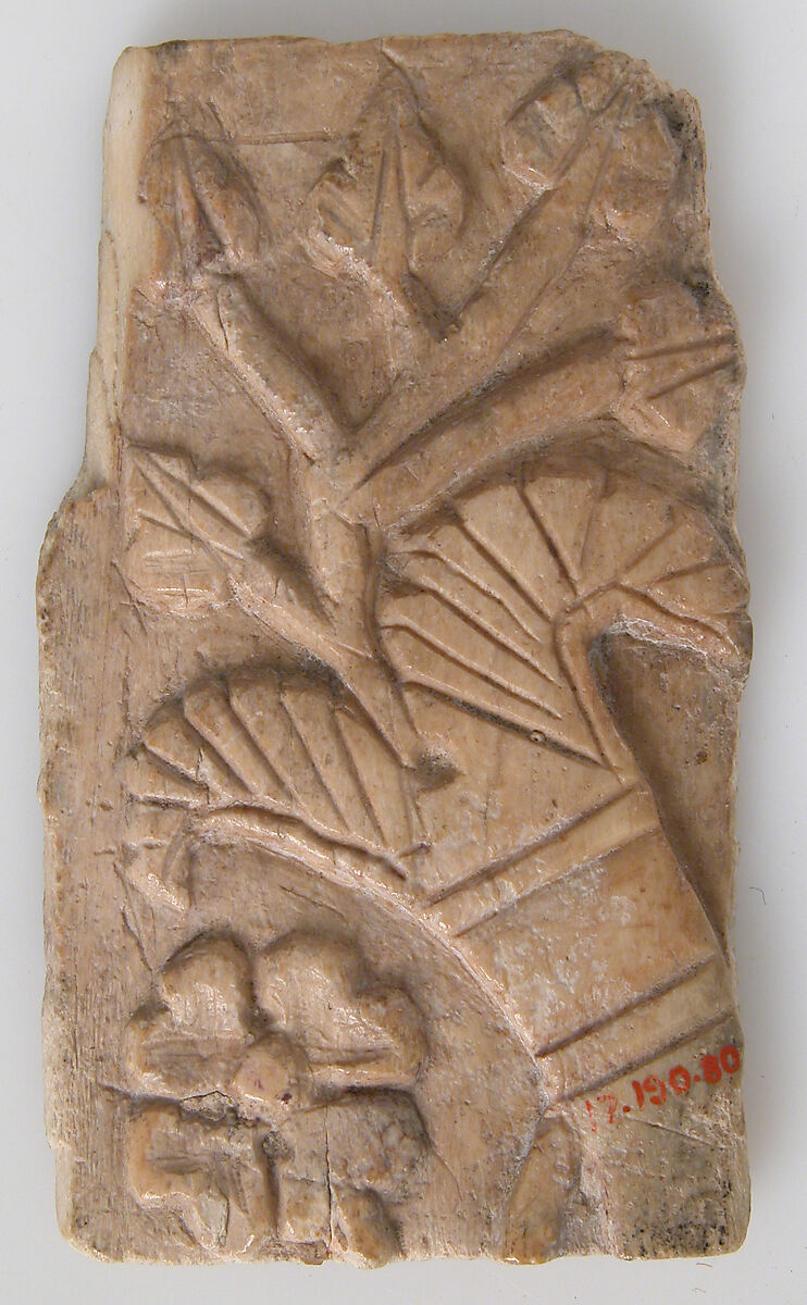Relief Fragment with Rosette and Lotus Design, Ivory, Coptic 