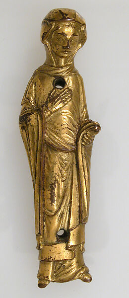 Plaque with the Virgin and Saint John, Champlevé enamel and gilded copper, European