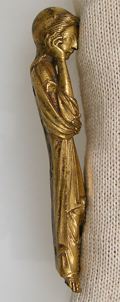 Plaque with the Virgin and Saint John, Champlevé enamel and gilded copper, European