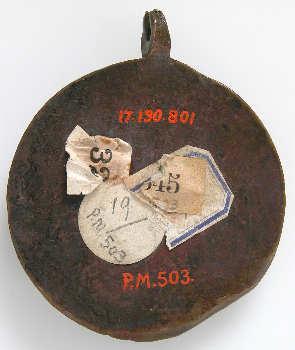 Pendant, Champlevé enamel, copper, gilt, French