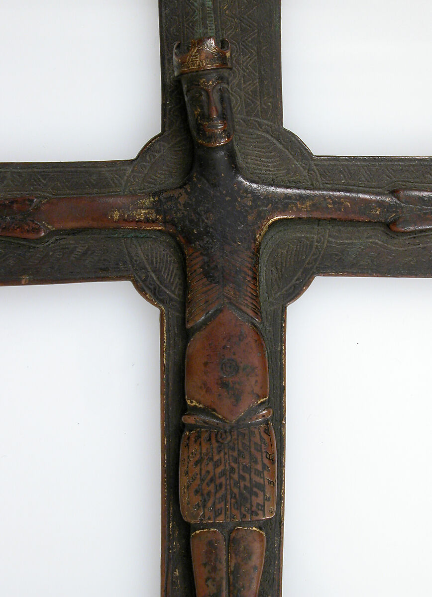 Crucifix, Copper alloy, gilt, Southeastern Europe (possibly)