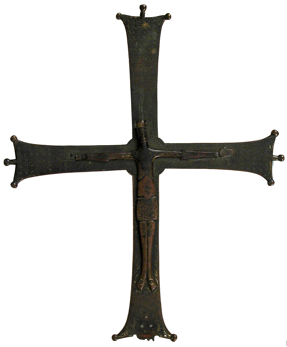 Crucifix, Copper alloy, gilt, Southeastern Europe (possibly) 