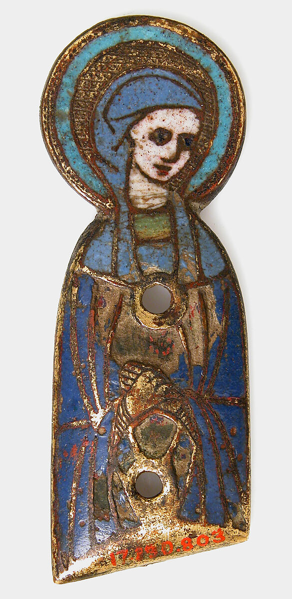 Appliqué, Champlevé enamel, copper-gilt, French 