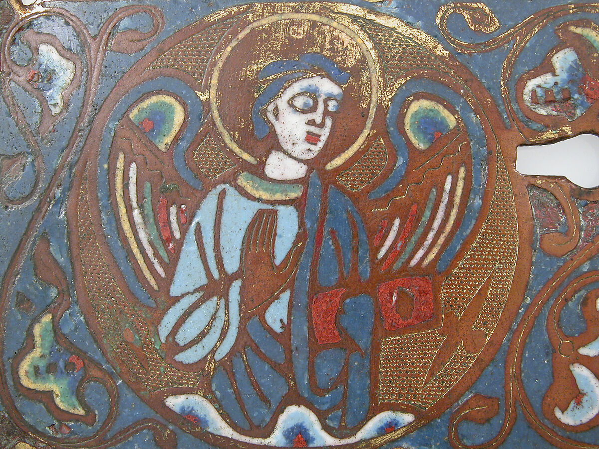 Plaque from a Chasse, Champlevé enamel and gilded copper, French