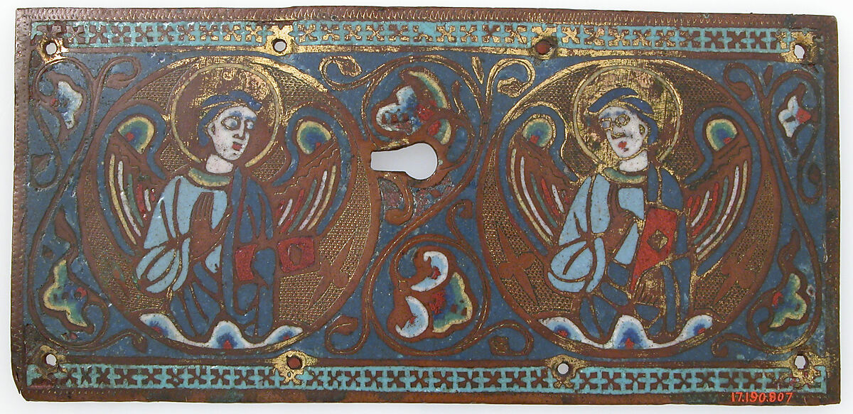 Plaque from a Chasse, Champlevé enamel, copper-gilt, French 
