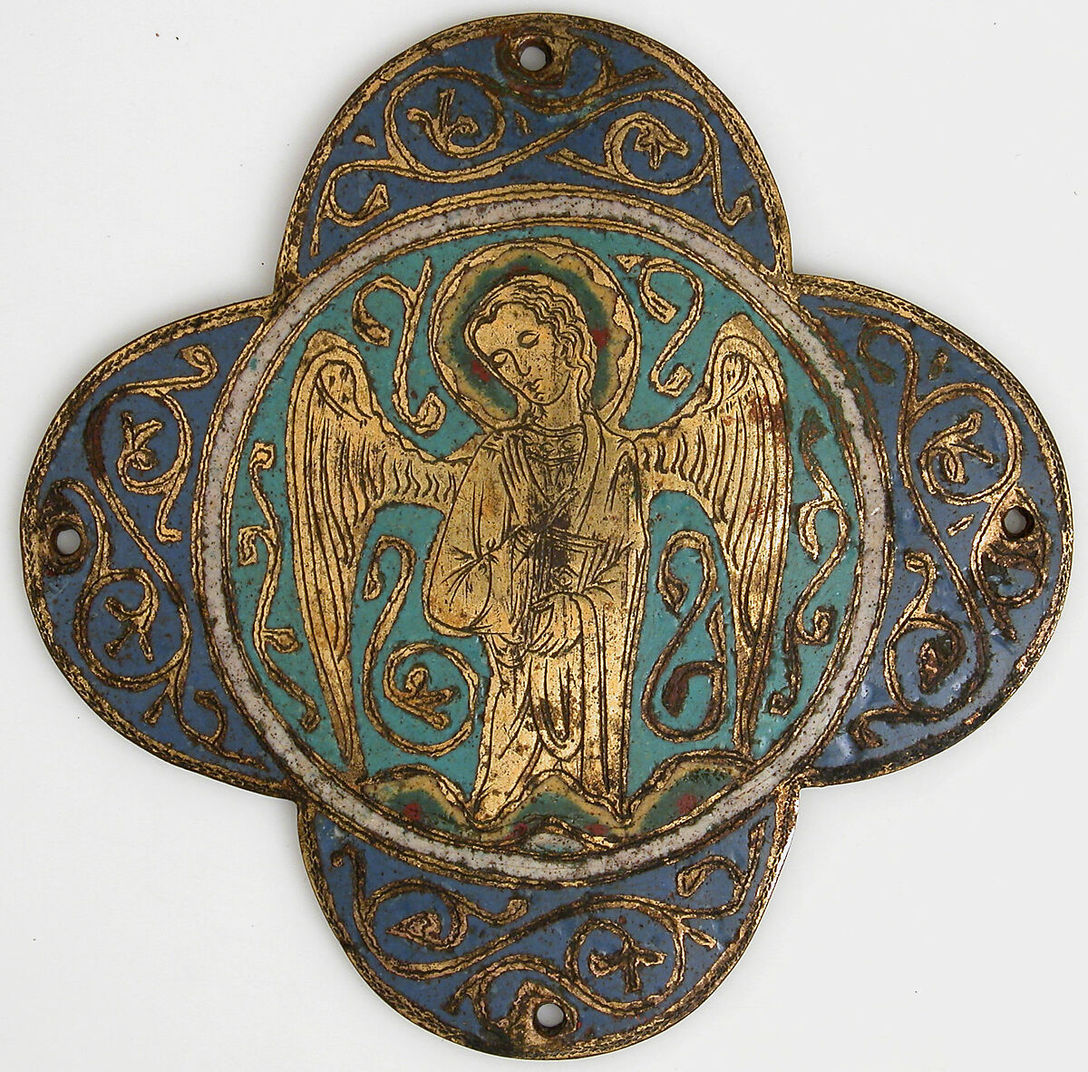 Plaque, Champlevé enamel, copper, French 