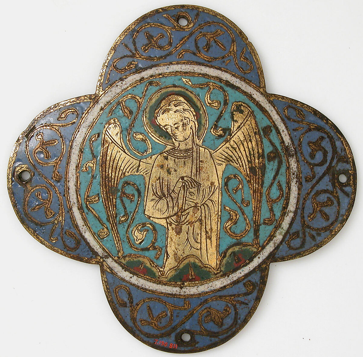 Plaque, Champlevé enamel, copper, French 